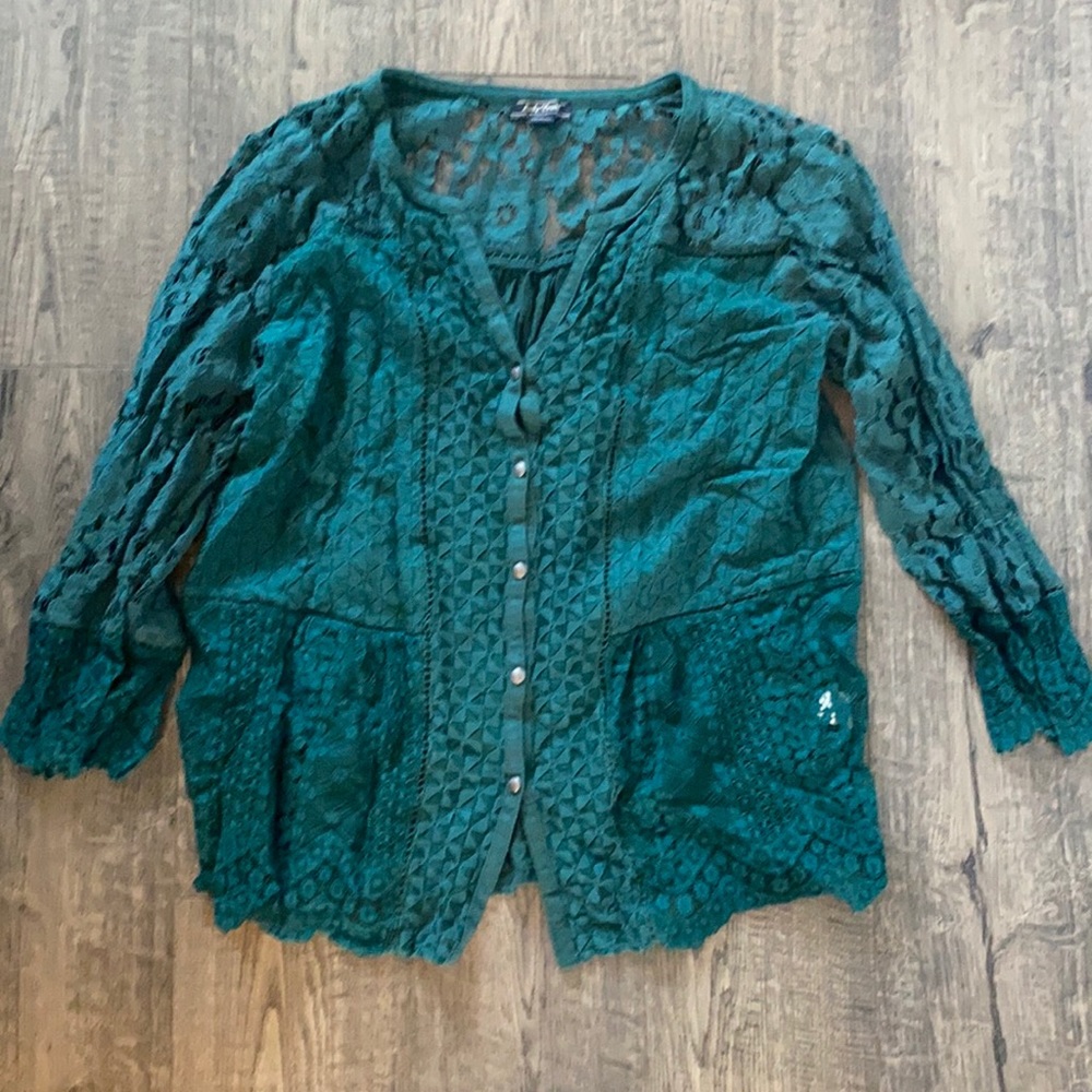 Lucky Brand lace blouse- size L